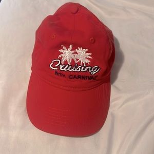 Carnival Cruise Hat, Red and Adjustable